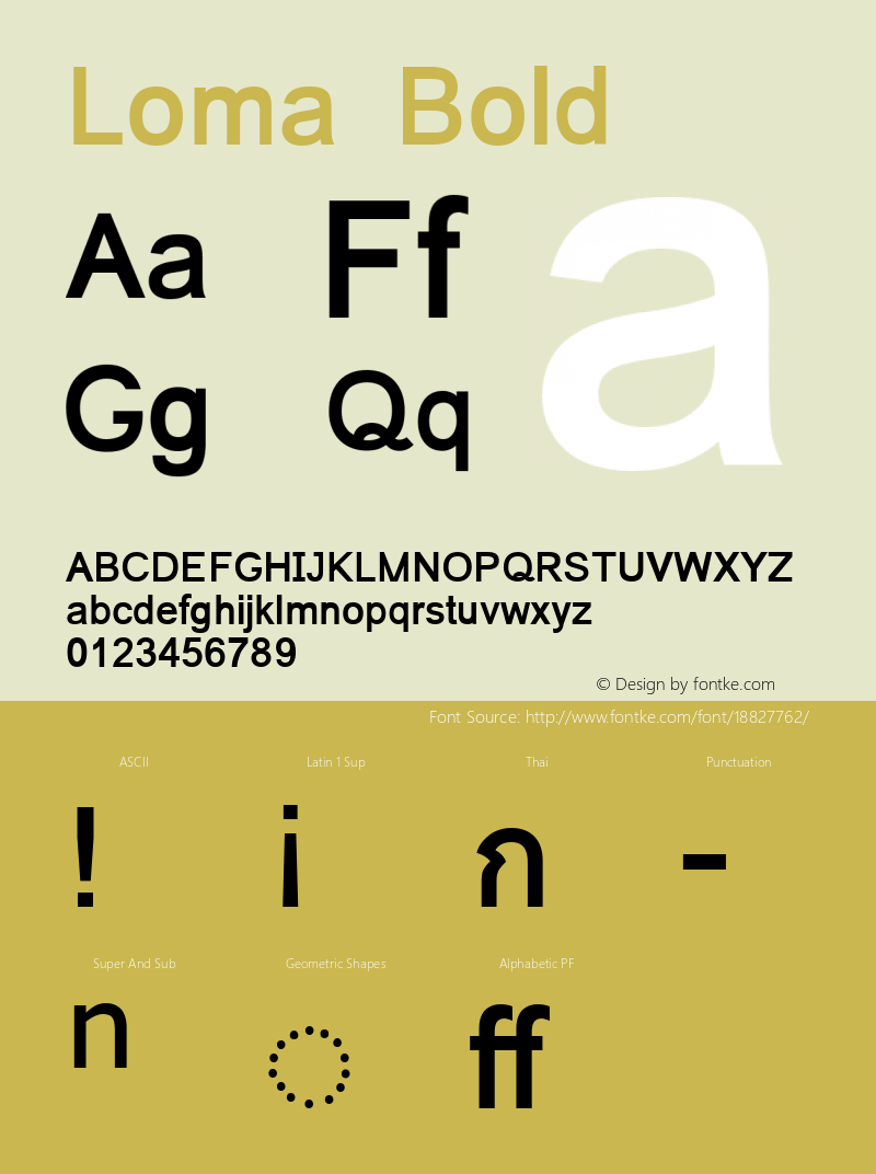 Loma Bold Version 0.9.15: 2009-07-22 Font Sample