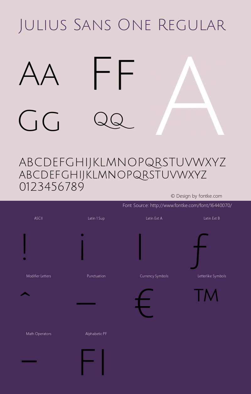 Julius Sans One Regular Version 1.002; ttfautohint (v1.3) Font Sample
