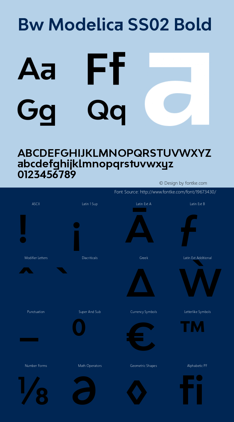 Bw Modelica SS02 Bold Version 2.000;PS 002.000;hotconv 1.0.88;makeotf.lib2.5.64775 Font Sample