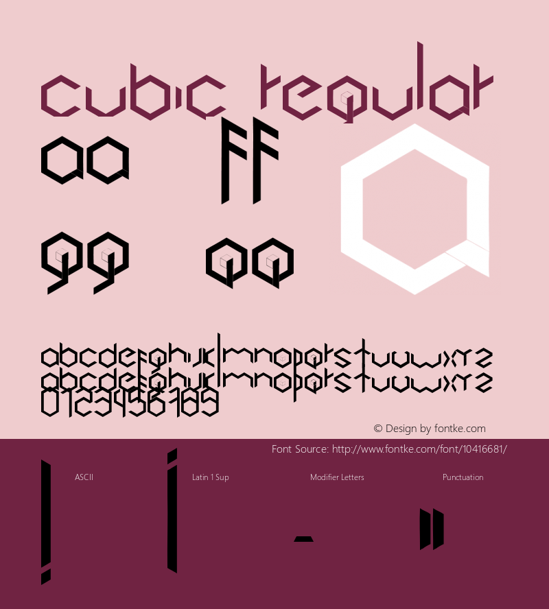 Cubic Regular Version 001.000 Font Sample