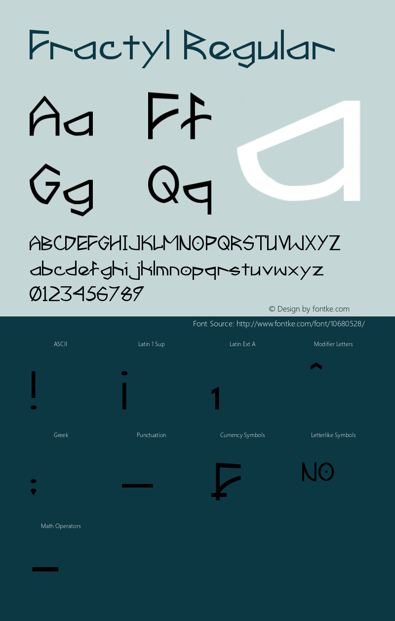 Fractyl Regular Version 1.10 March 25, 2015 Font Sample