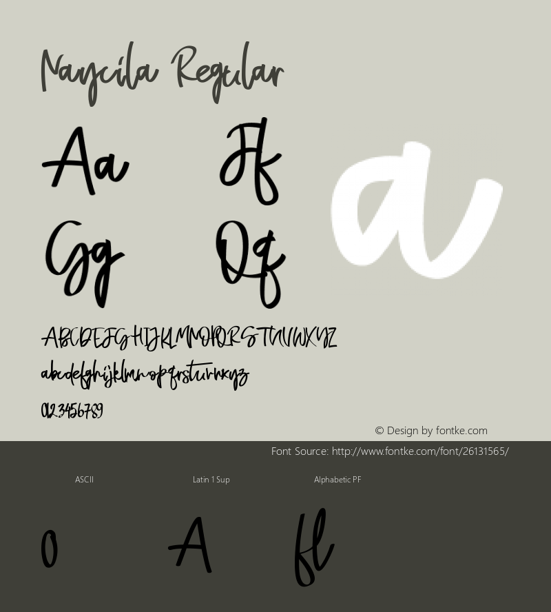 Naycila Version 1.002;Fontself Maker 2.3.0 Font Sample