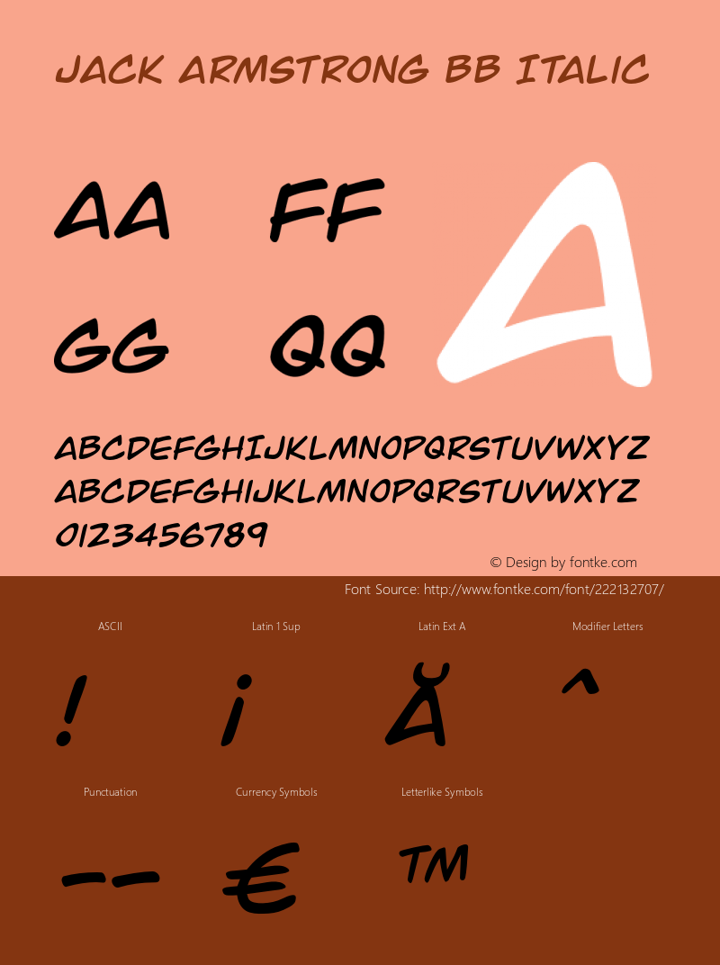 JackArmstrongBB-Italic Version 2.000图片样张