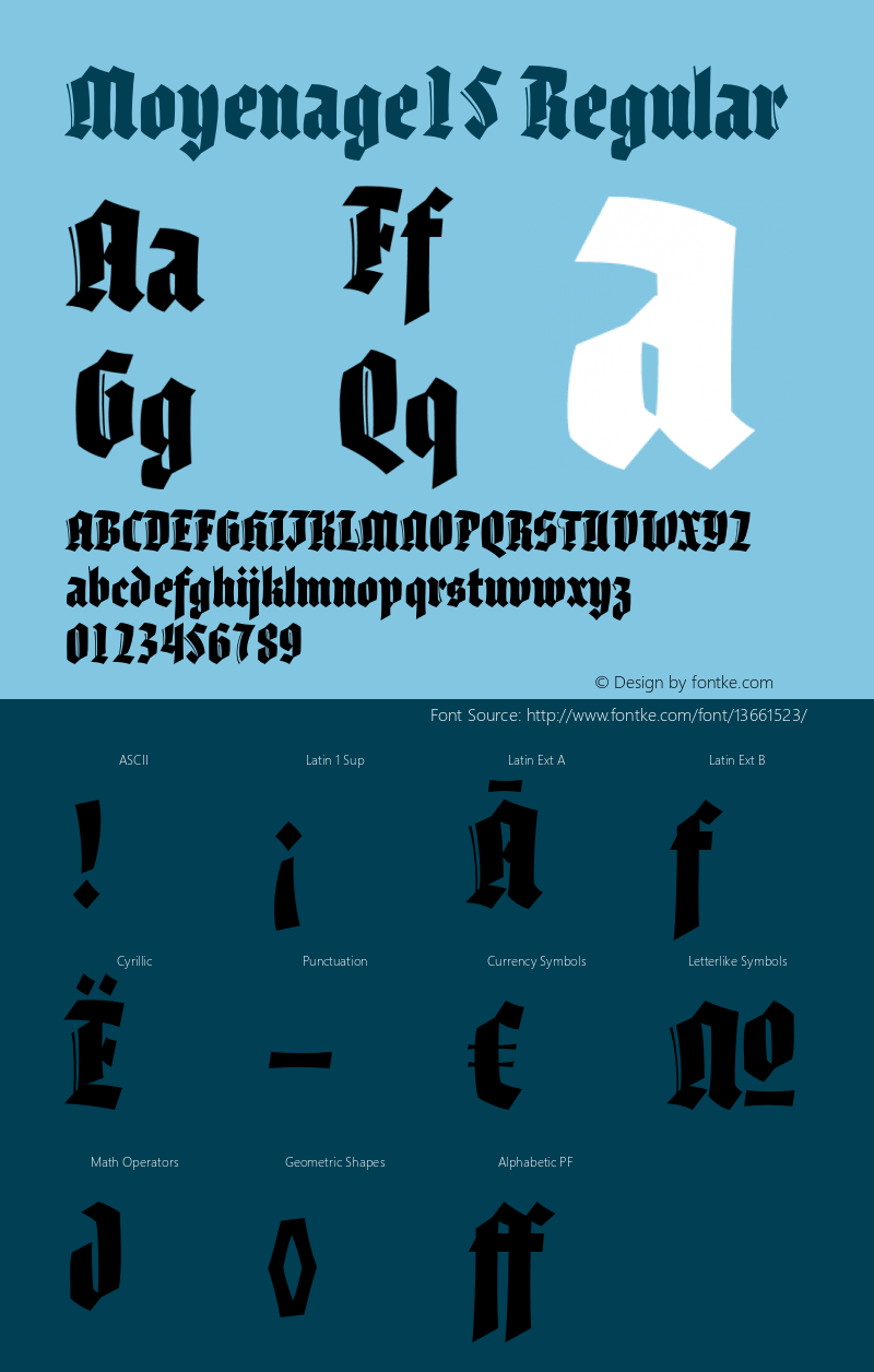 Moyenage15 Regular 1.000 Font Sample