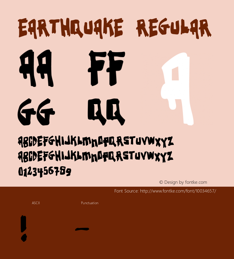 Earthquake Regular www.pizzadude.cjb.net Font Sample