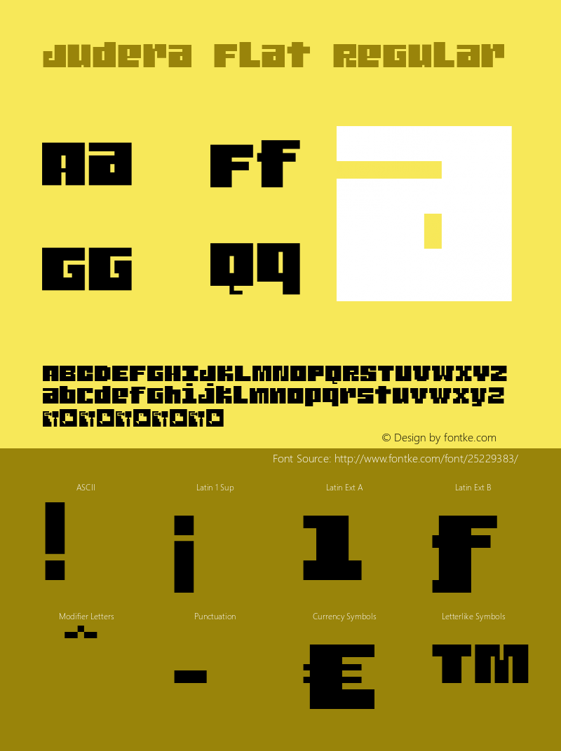 Judera-Flat Version 1.179 Font Sample