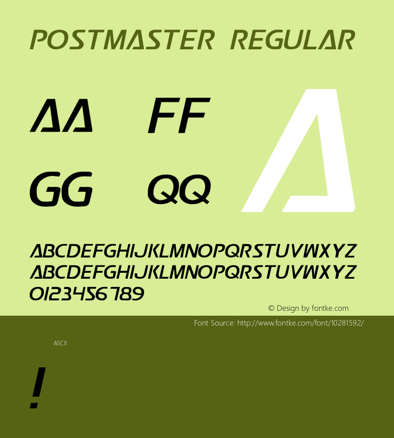 Postmaster Regular 1 Font Sample