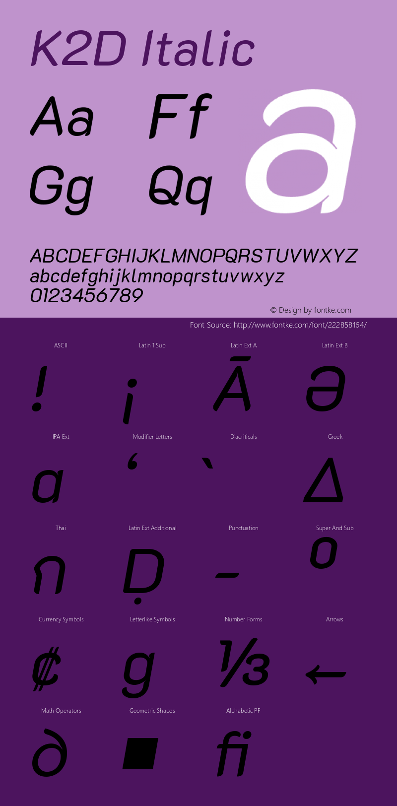 K2D Italic Version 1.000; ttfautohint (v1.6)图片样张