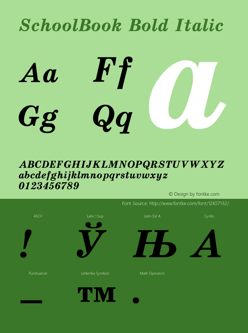 SchoolBook Bold Italic Converted from t:\SHT_____.BF1 by ALLTYPE Font Sample