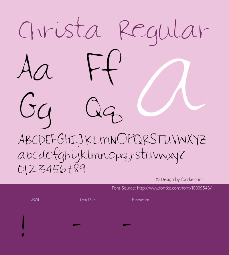 Christa Regular Altsys Metamorphosis:2/24/95 Font Sample