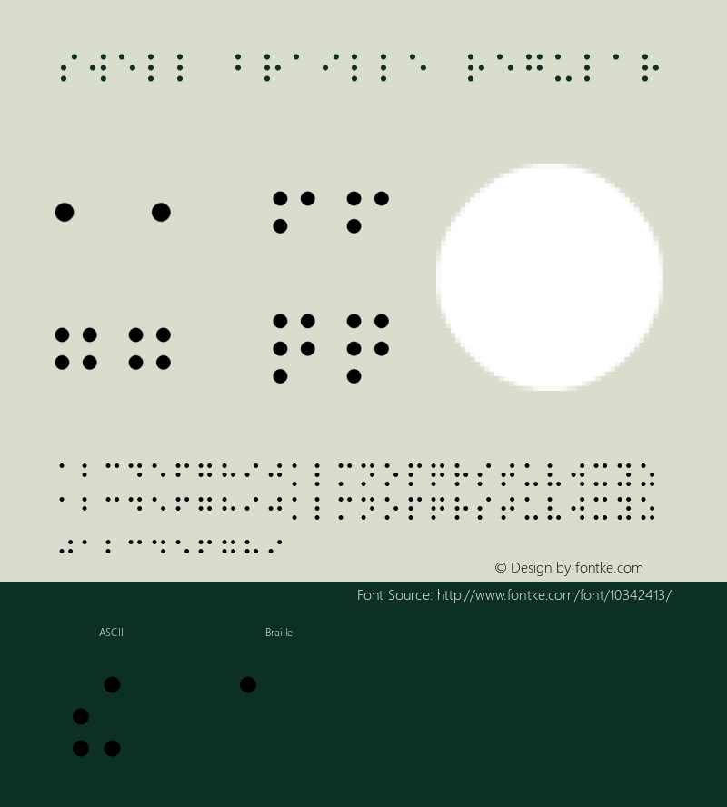 Swell Braille Regular October 19, 2007; 1.12 Font Sample