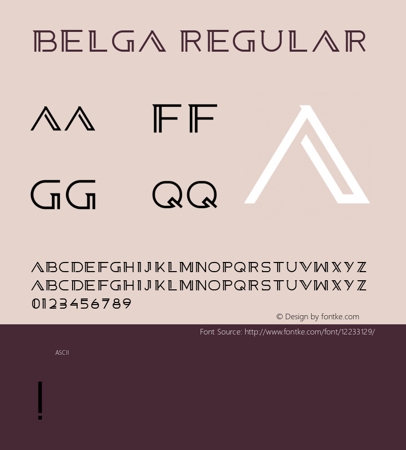 Belga Regular Version 1.000 Font Sample