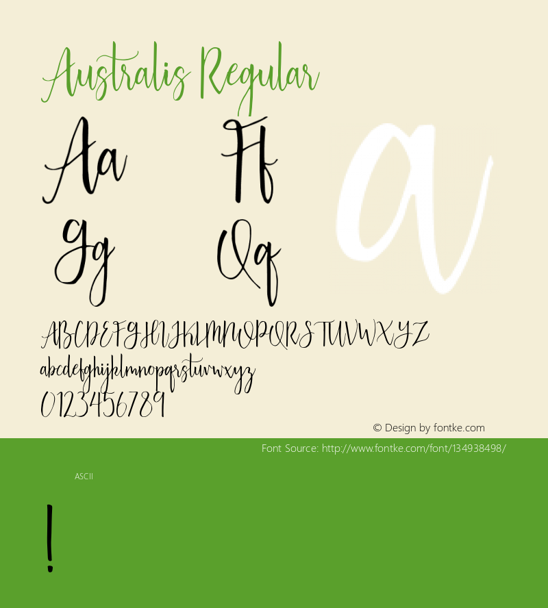 Australis-Regular  Font Sample