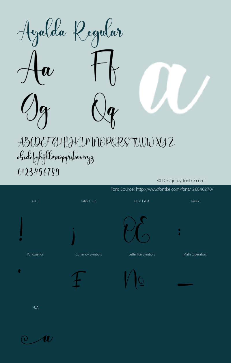 Ayalda Version 1.00;August 5, 2019;FontCreator 12.0.0.2545 64-bit Font Sample