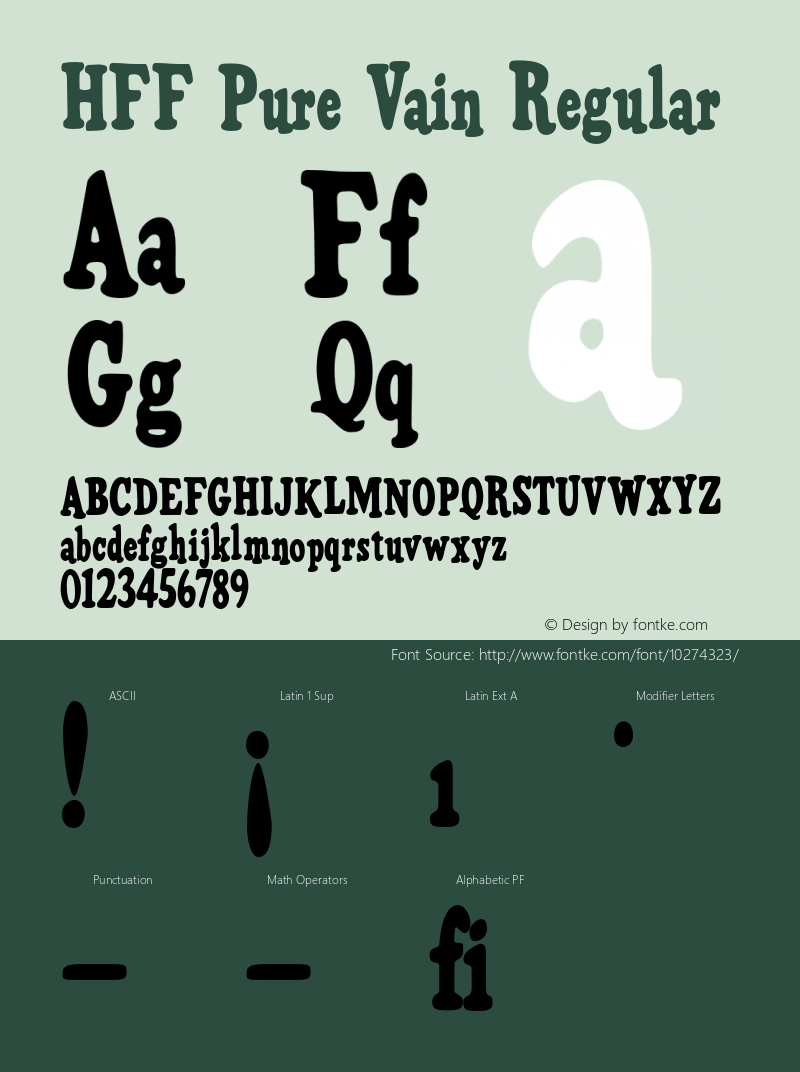 HFF Pure Vain Regular 1.1 Font Sample