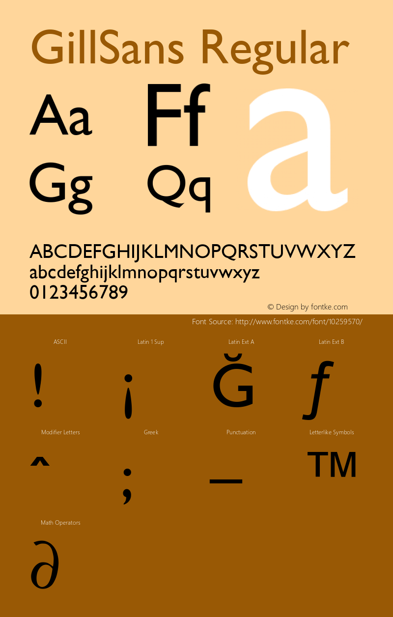 GillSans Regular 001.001 Font Sample