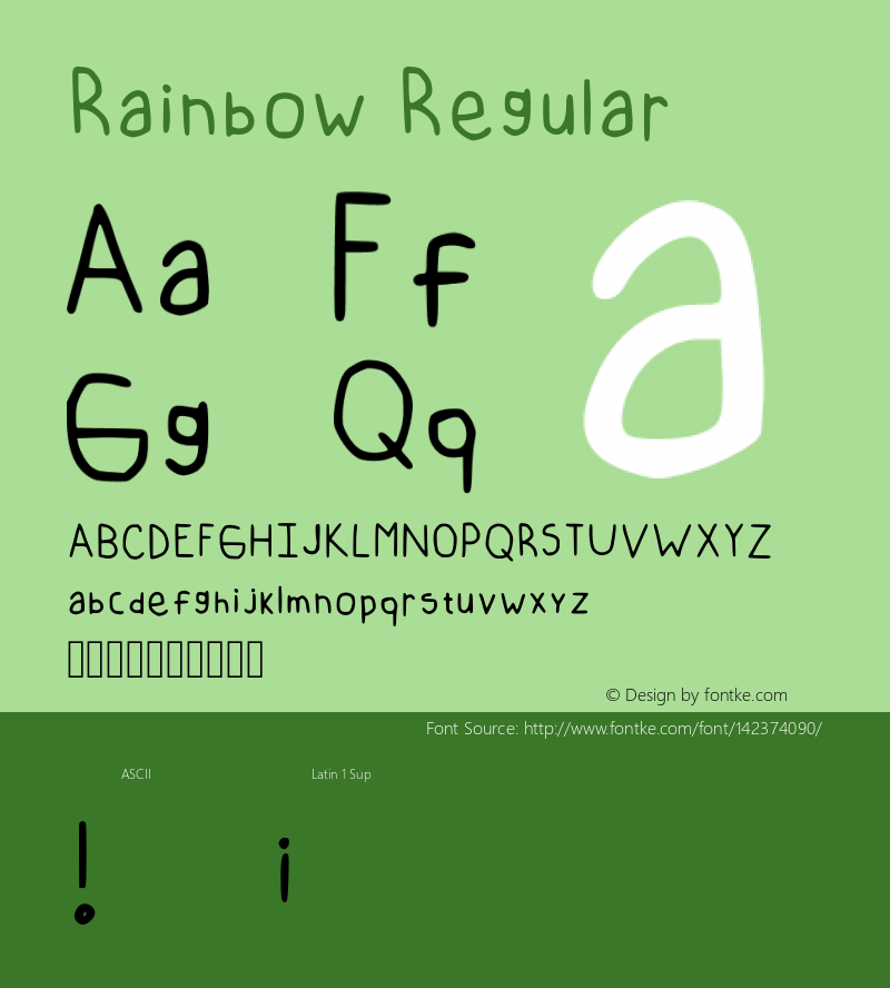 Rainbow Regular Version 001.001 Font Sample