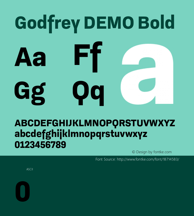 Godfrey DEMO Bold Version 1.001 Font Sample