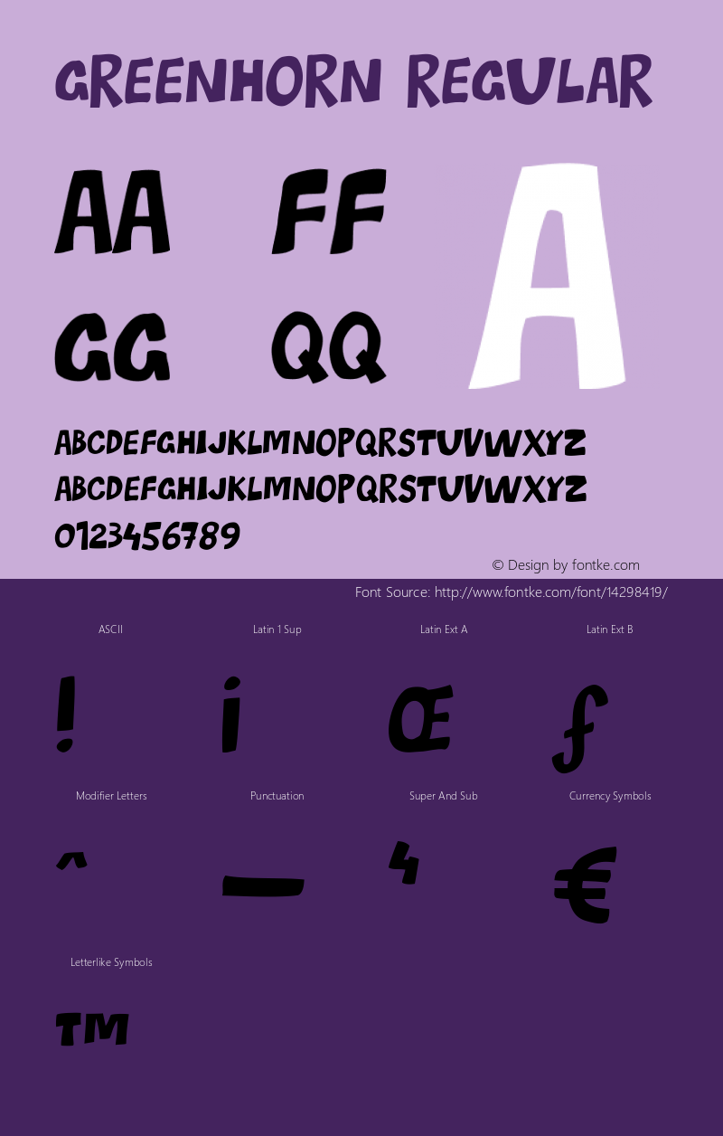 Greenhorn Regular Version 1.00 April 5, 2013, initial release Font Sample
