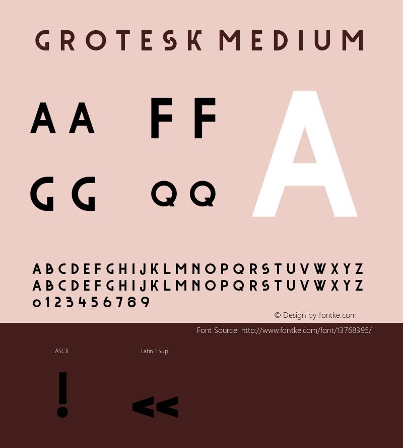 Grotesk Medium Version 001.000 Font Sample