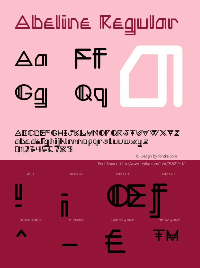 Abeline Version 1.000 Font Sample