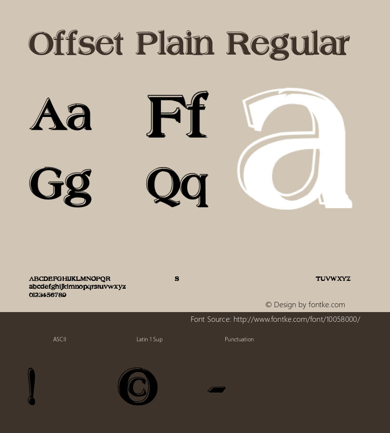 Offset Plain Regular 1.1 Font Sample