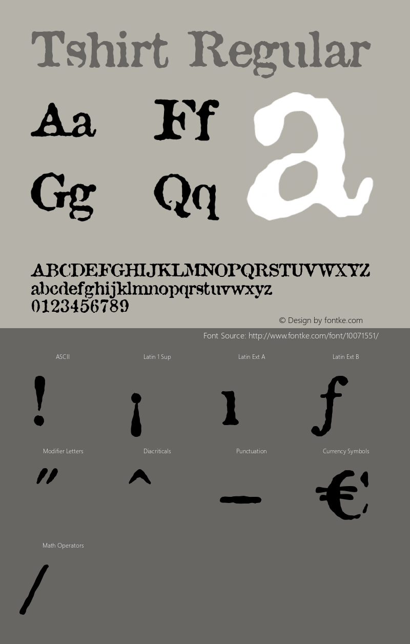 Tshirt Regular Brendel            :25.08.1995 Font Sample