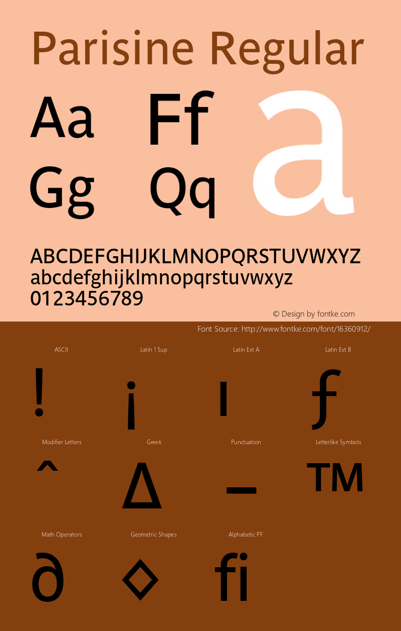 Parisine Regular 001.000 Font Sample