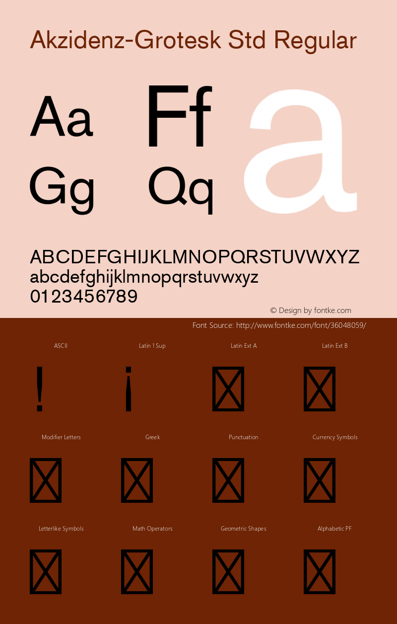 AkzidenzGroteskStd-Regular Version 001.000;Core 1.0.01;otf.5.02.2291;15.06W Font Sample