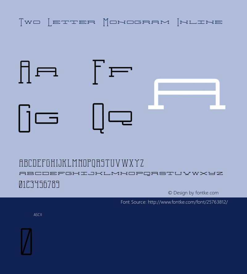 Two Letter Monogram Inline Version 1.000 Font Sample