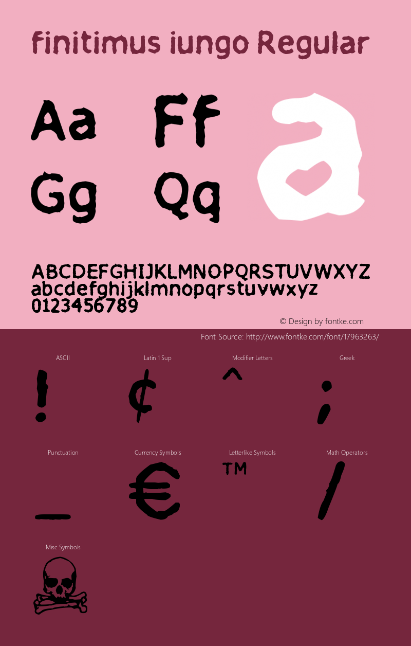 finitimus iungo Regular Version 1.00 April 11, 2006, initial release Font Sample