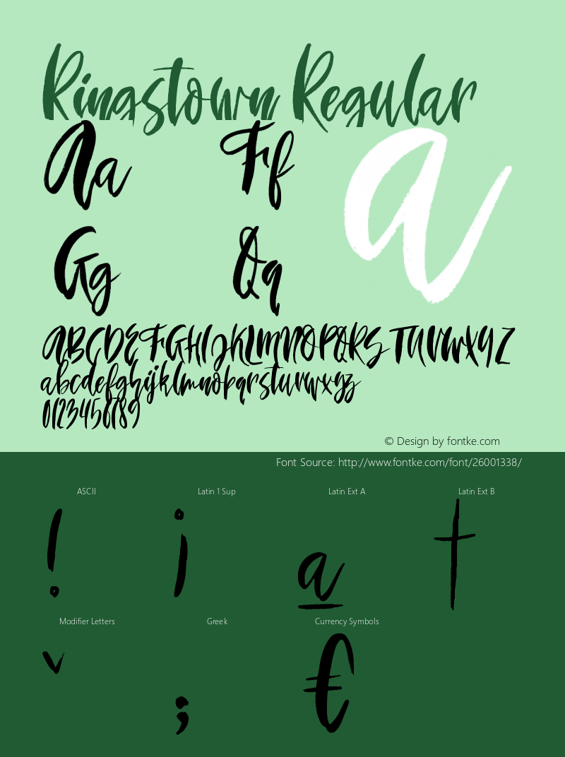 Ringstown Version 1.00 April 3, 2018, initial release Font Sample