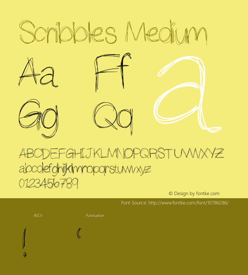Scribbles Medium Version 001.000 Font Sample