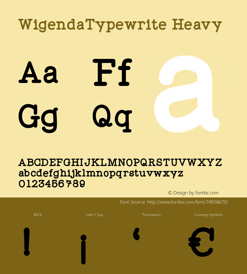 WigendaTypewrite-Heavy Version 001.000 Font Sample