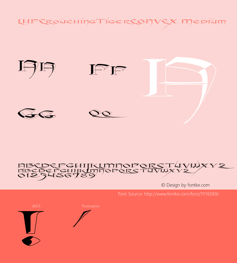 LHFCrouchingTigerCONVEX Medium Version 001.000 Font Sample