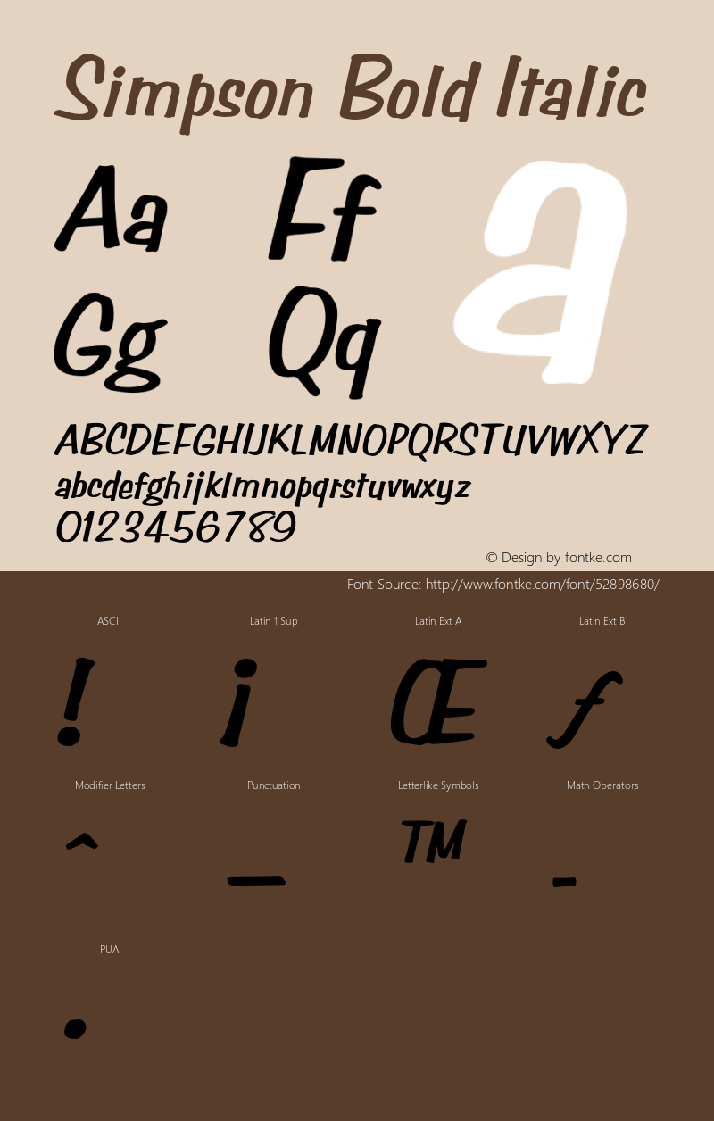 SimpsonBoldItalic Altsys Fontographer 4.1 1/10/95 {DfLp-URBC-66E7-7FBL-FXFA} Font Sample