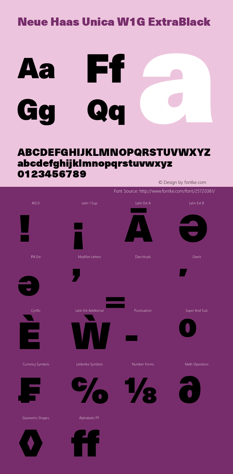 Neue Haas Unica W1G XBlack Version 1.1 Font Sample