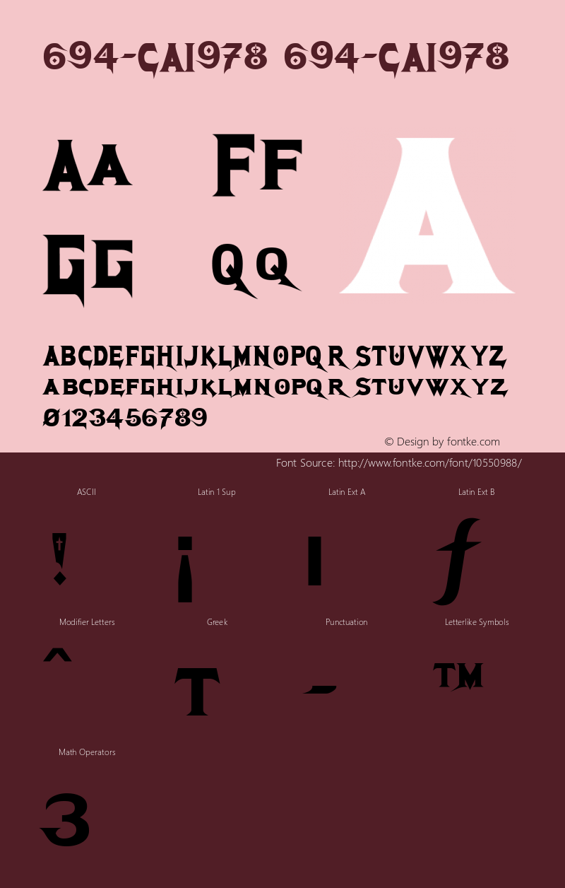 694-CAI978 694-CAI978 Version 3.0 Font Sample