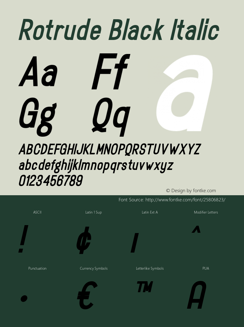 Rotrude-BlackItalic Version 1.000 Font Sample