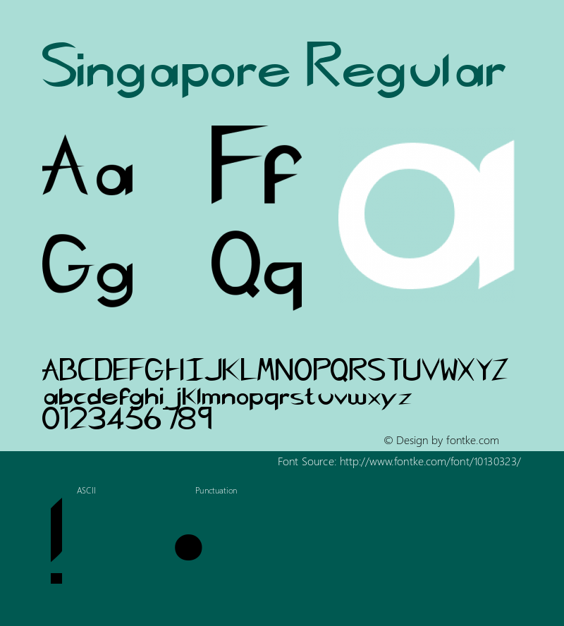 Singapore Regular Rev. 003.000 Font Sample