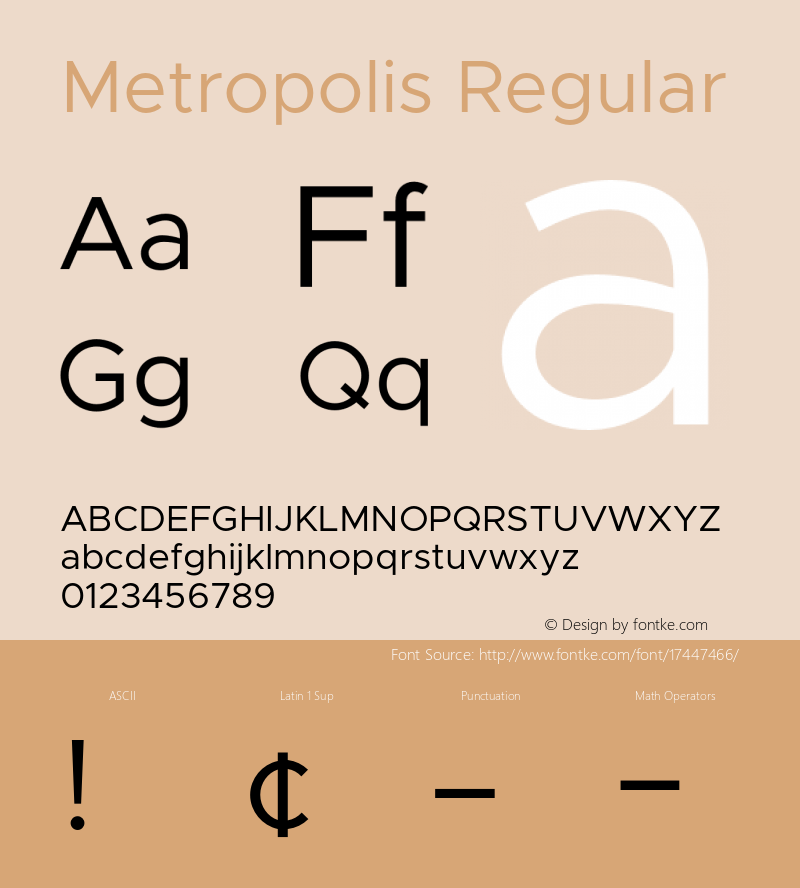 Metropolis Regular Version 1.000;PS 001.000;hotconv 1.0.88;makeotf.lib2.5.64775 Font Sample