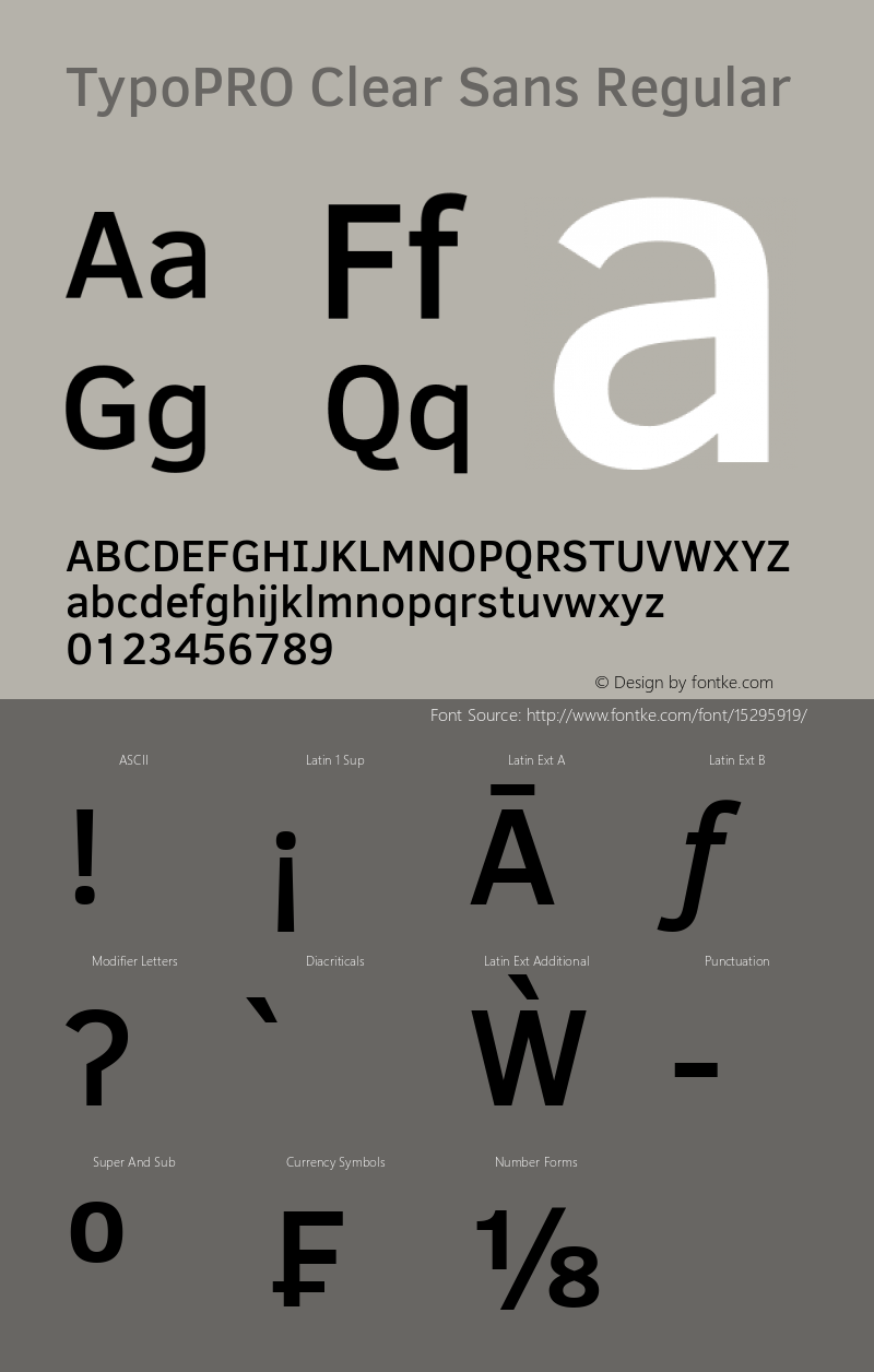 TypoPRO Clear Sans Regular Version 1.00 Font Sample