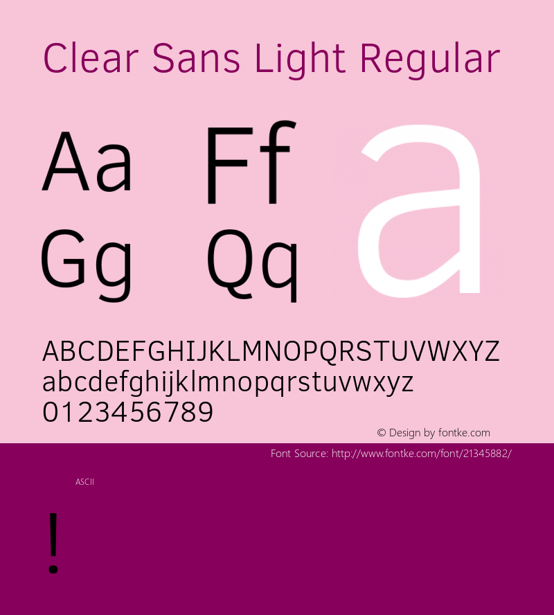 ClearSansLight Version 1.0 Font Sample