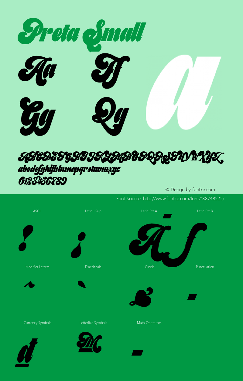 Preta-Small 1.000;com.myfonts.easy.argentina-lian-types.preta.small.wfkit2.version.4NtU图片样张