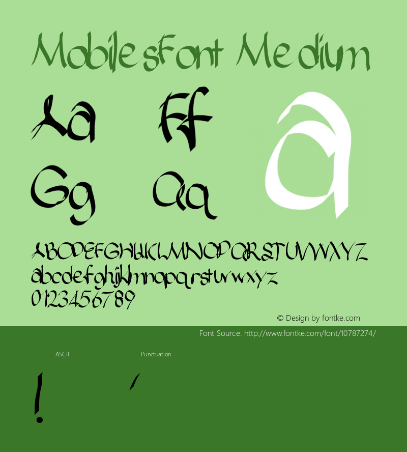 MobilesFont Medium Version 001.000 Font Sample