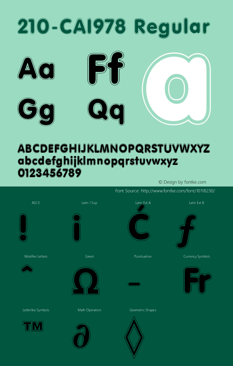 210-CAI978 Regular Version 1.00 January 1, 1904, initial release Font Sample