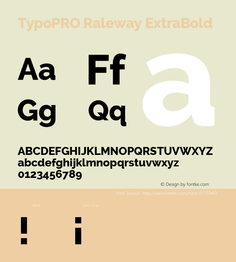 TypoPRO Raleway ExtraBold Version 3.000; ttfautohint (v0.96) -l 8 -r 28 -G 28 -x 14 -w 