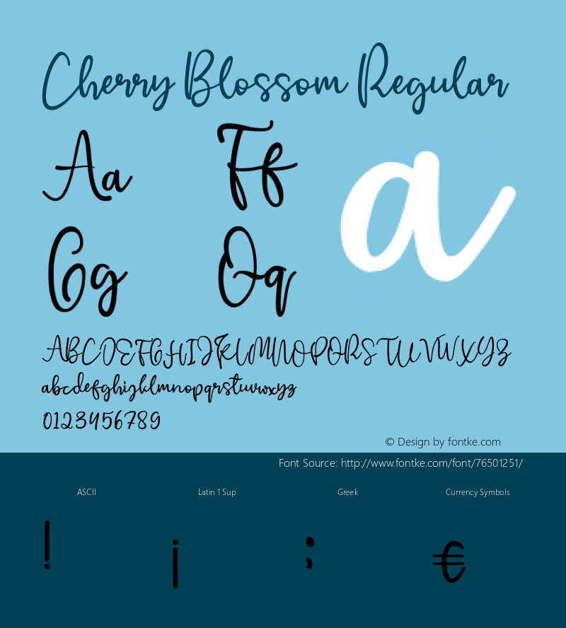 Cherry Blossom Version 1.00;July 11, 2020;FontCreator 11.5.0.2427 32-bit Font Sample