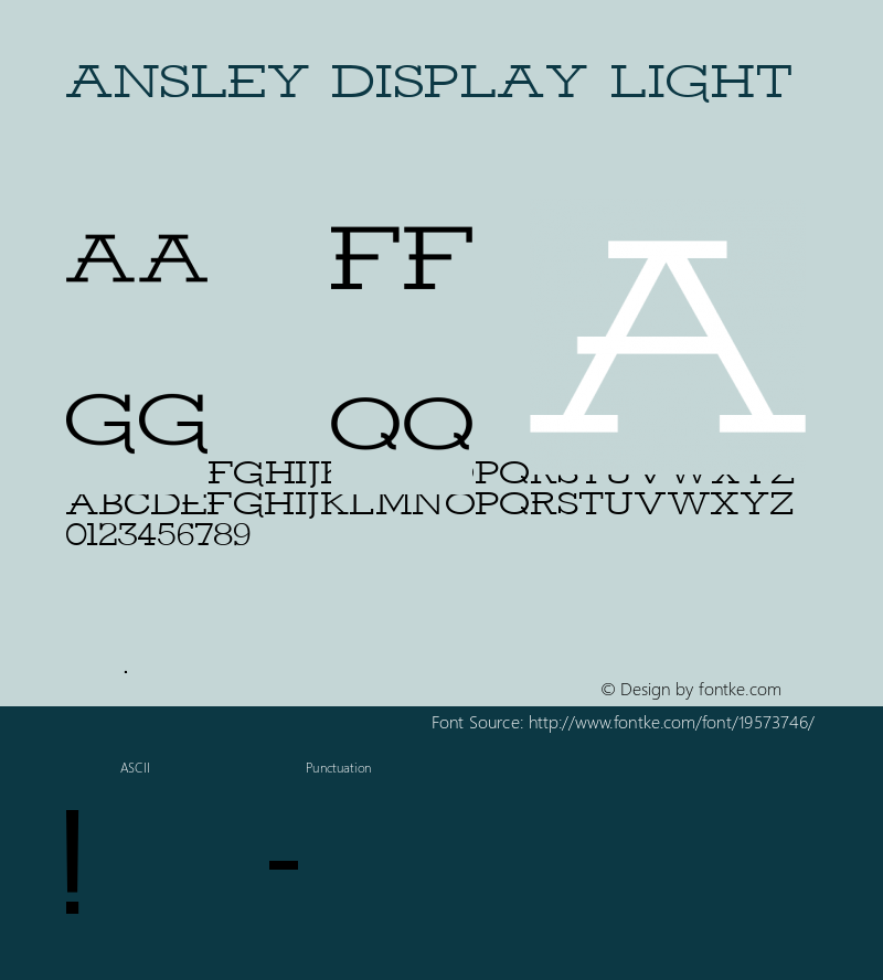 AnsleyDisplay-Light 1.000 Font Sample
