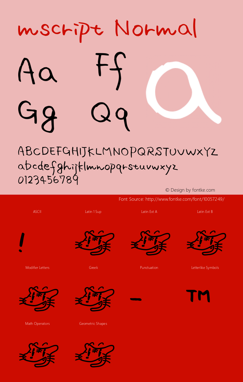 mscript Normal Macromedia Fontographer 4.1J 00.10.4 Font Sample